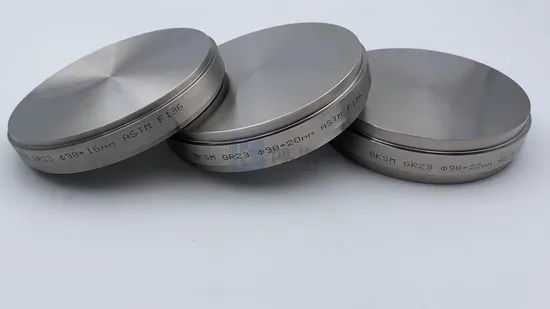 98 mm Titan-Rohlingscheibe der Güteklasse 5 für zahnmedizinische CAD/CAM-Fräsanwendungen