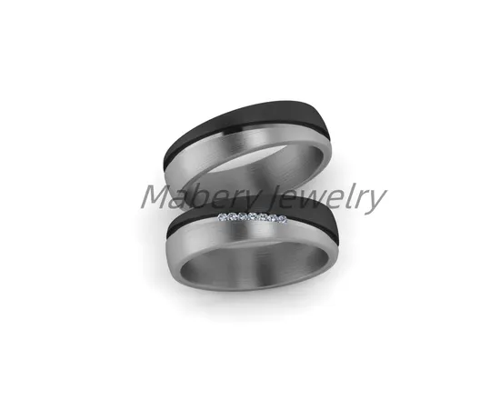 Fabrikverkauf Hypoallergener Modeschmuck Titan-Carbon-Ring für Schmuck
